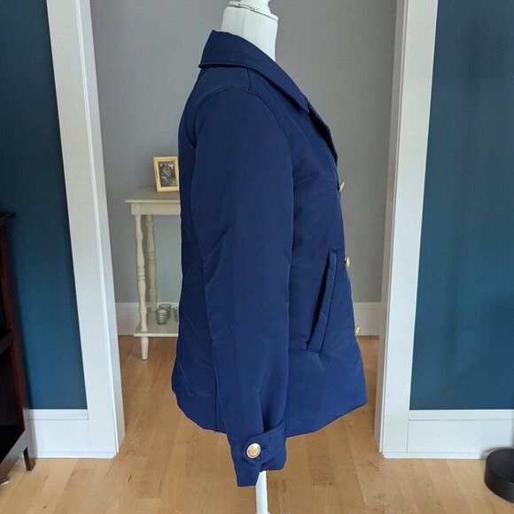 J. Crew Women's Pea Coat Puffer Jacket - Size XS Blue - Picture 3 of 15